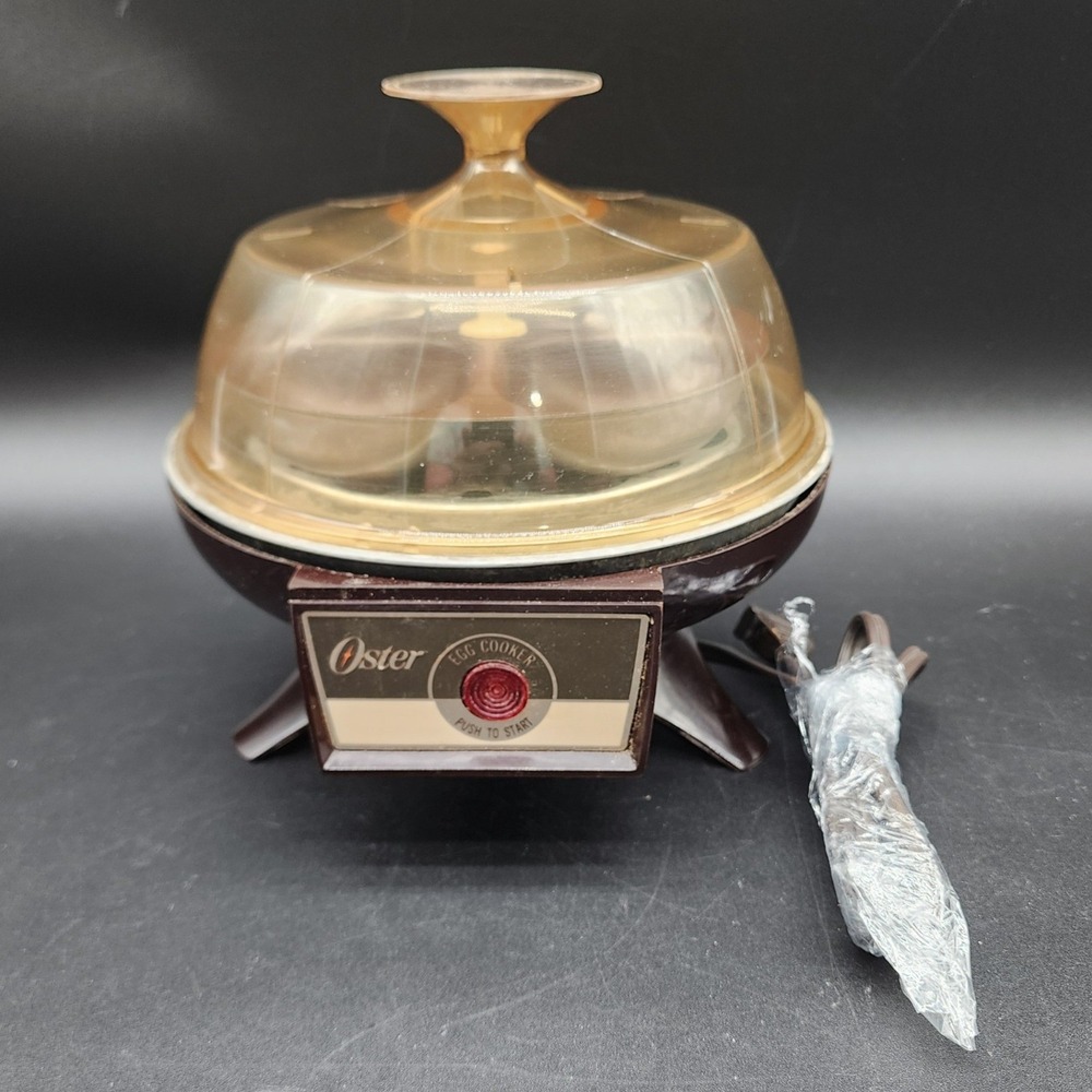 Oster 581 Brown Amber Vintage Automatic Egg Cooker MCM Retro Kitchen Appliance